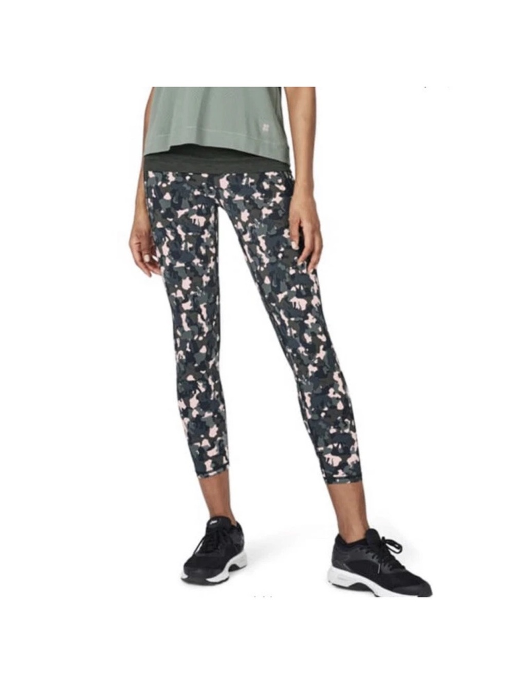 Sweaty Betty Zero Gravity Green Elephant Camo Running Leggings Size Small